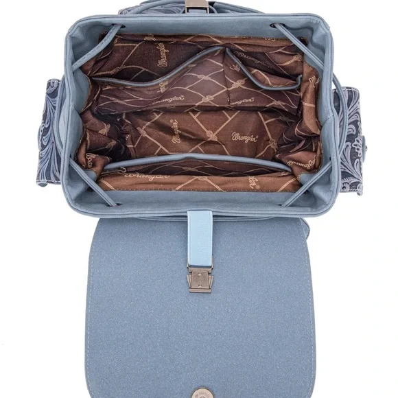 Wrangler Vintage Floral Tooled Backpack - Blue Jean - Picture 3 of 6